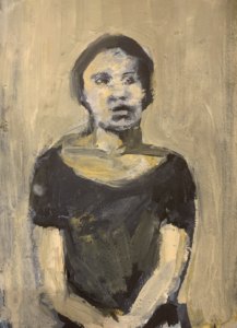 painting of Anita Cordova oil on wood 10 x 4 2022 artola